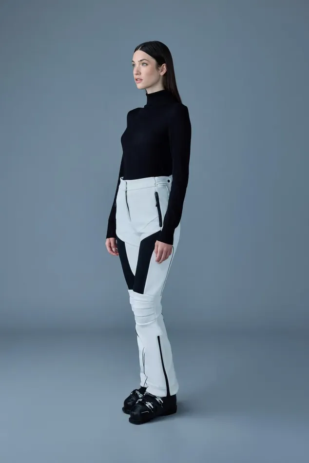 Pants Women Mackage MAIKA Techno Fleece Ski Pants With Articulated Knees And Smocked Detail White Pants Women Mackage MAIKA Techno Fleece Ski Pants With Articulated Knees And Smocked Detail White
