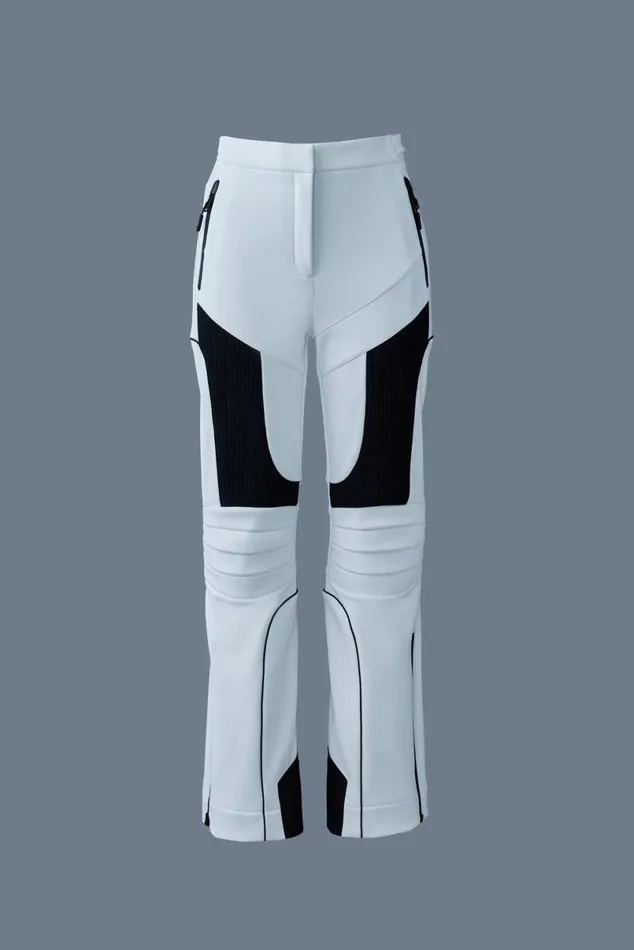 Pants Women Mackage MAIKA Techno Fleece Ski Pants With Articulated Knees And Smocked Detail White Pants Women Mackage MAIKA Techno Fleece Ski Pants With Articulated Knees And Smocked Detail White