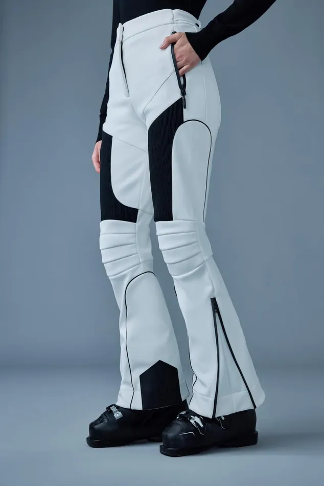 Pants Women Mackage MAIKA Techno Fleece Ski Pants With Articulated Knees And Smocked Detail White Pants Women Mackage MAIKA Techno Fleece Ski Pants With Articulated Knees And Smocked Detail White