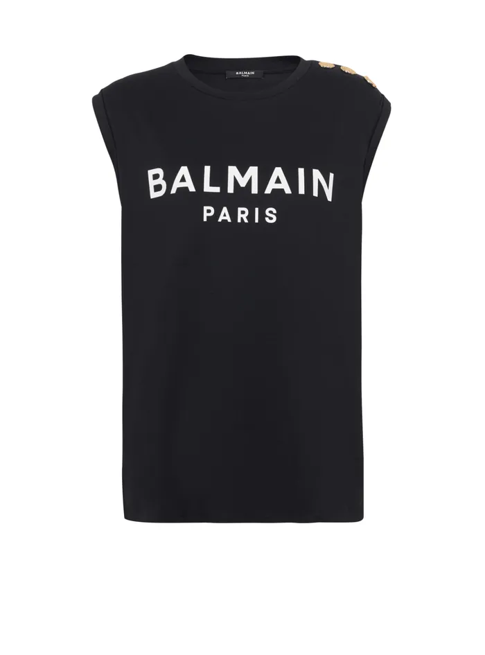 Paris Tank Top Black Women Balmain TShirts