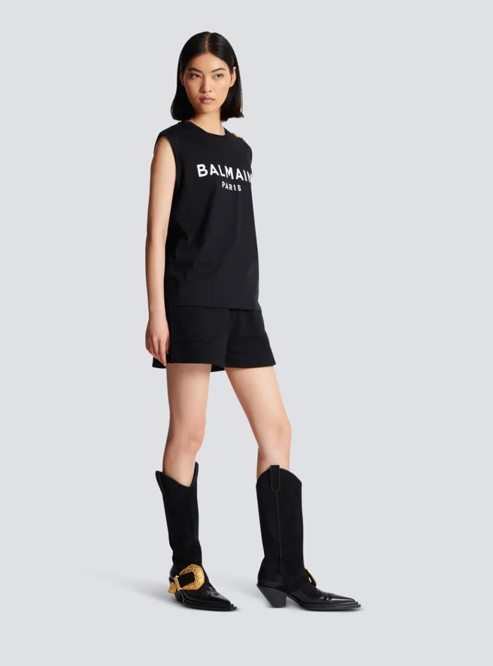 Paris Tank Top Black Women Balmain TShirts