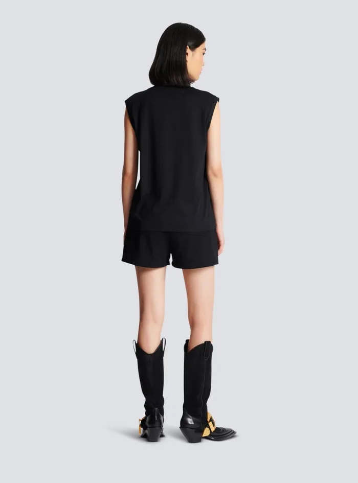 Paris Tank Top Black Women Balmain TShirts