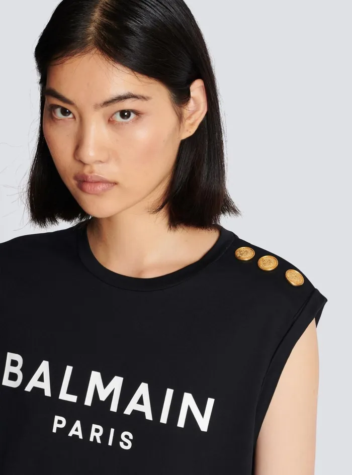 Paris Tank Top Black Women Balmain TShirts