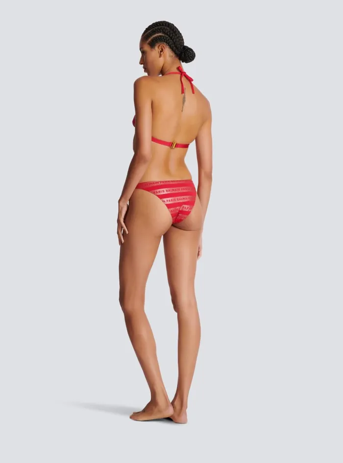 Paris Triangle Bikini Red Women Balmain Swimwear