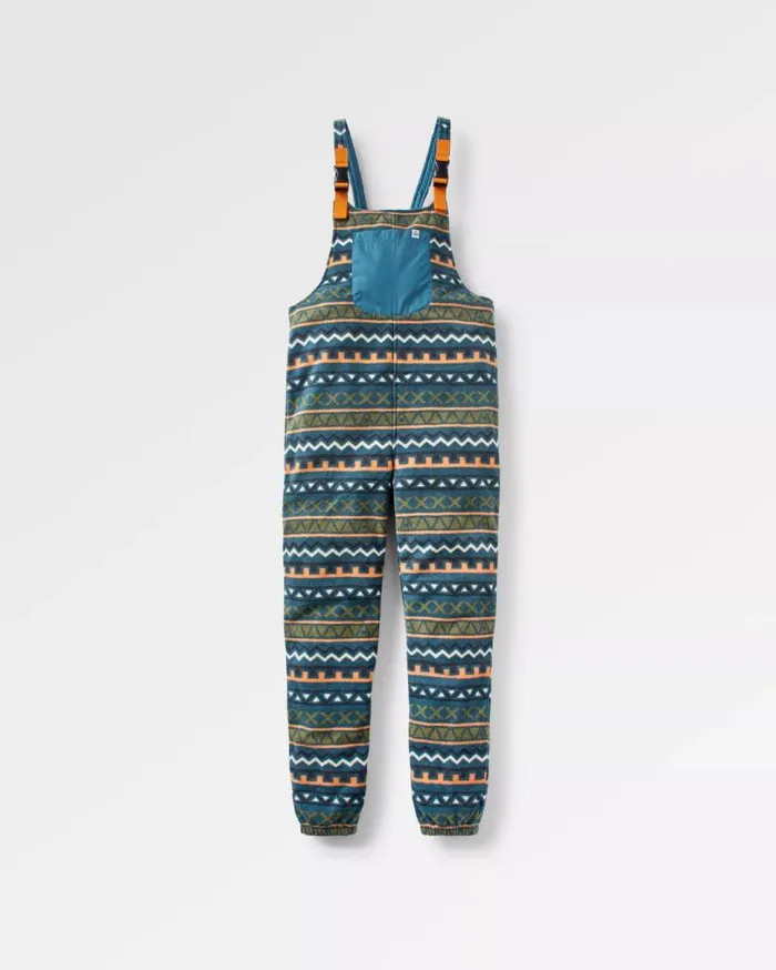 Passenger Clothing Ace Recycled Polar Fleece Dungarees Retro Geo Mediterranean Women Dungarees and Trousers