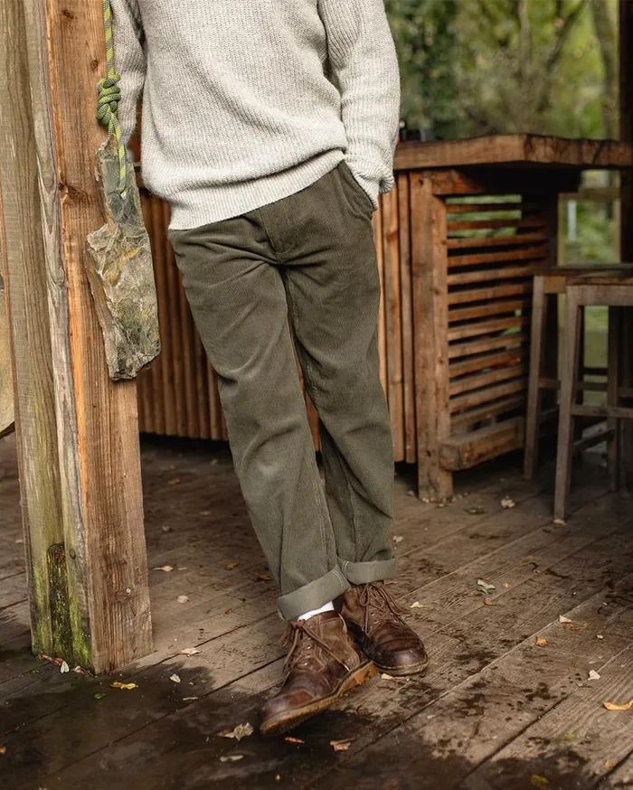 Passenger Clothing Adventurer Cord Trouser Dusty Olive Men Trousers