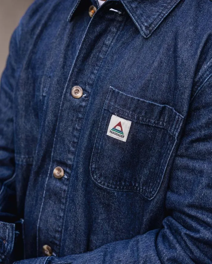 Passenger Clothing Balsa Organic Denim Overshirt Denim Blue Men Shirts