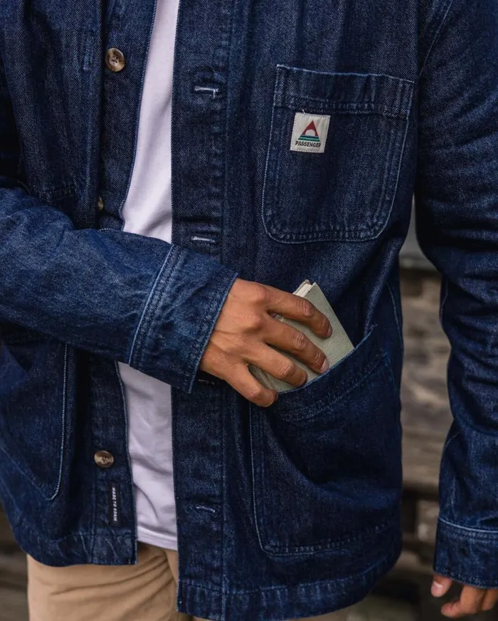 Passenger Clothing Balsa Organic Denim Overshirt Denim Blue Men Shirts