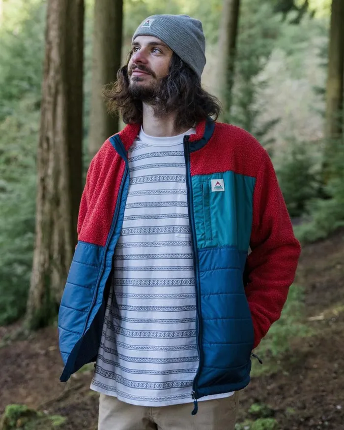Passenger Clothing Born Explorer Recycled PolarLined Sherpa Fleece Cardinal Men Fleece
