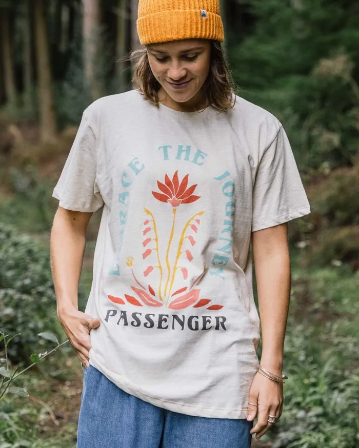 Passenger Clothing Bud Recycled Cotton Oversized TShirt Milky Marl Women Tops and TShirts
