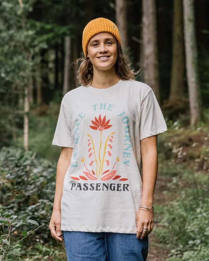 Passenger Clothing Bud Recycled Cotton Oversized TShirt Milky Marl Women Tops and TShirts