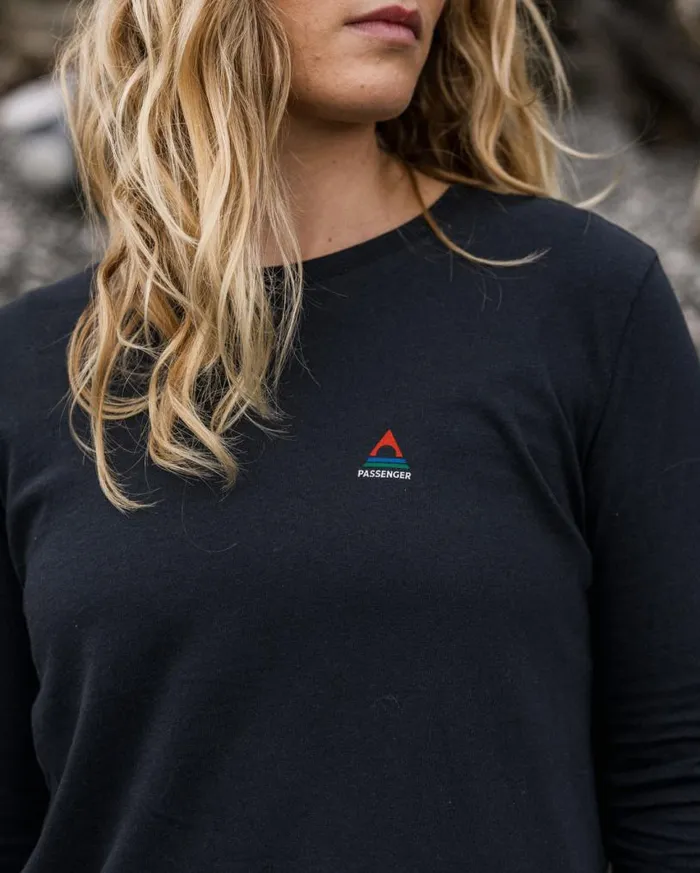 Passenger Clothing Classic Recycled Cotton LS TShirt Black Women Tops and TShirts