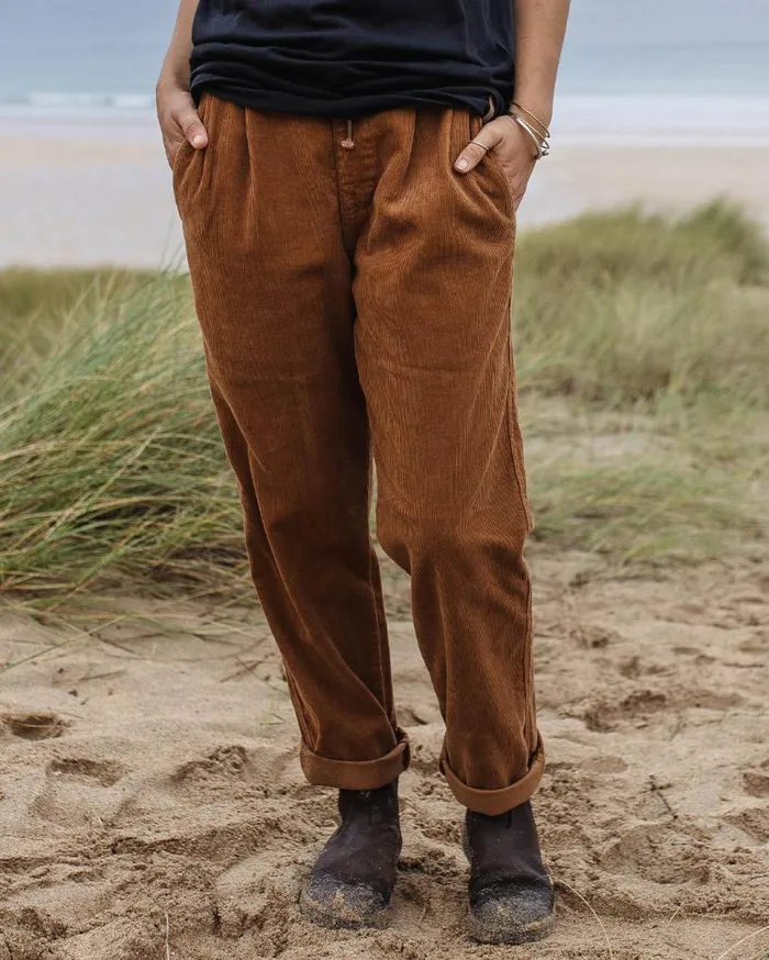 Passenger Clothing Compass Recycled Corduroy Trouser Coconut Women Dungarees and Trousers
