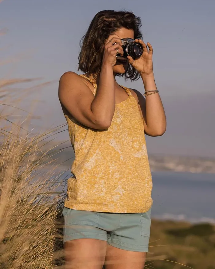 Passenger Clothing Dawny Recycled Cotton Vest Honey Floral Women Tops and TShirts
