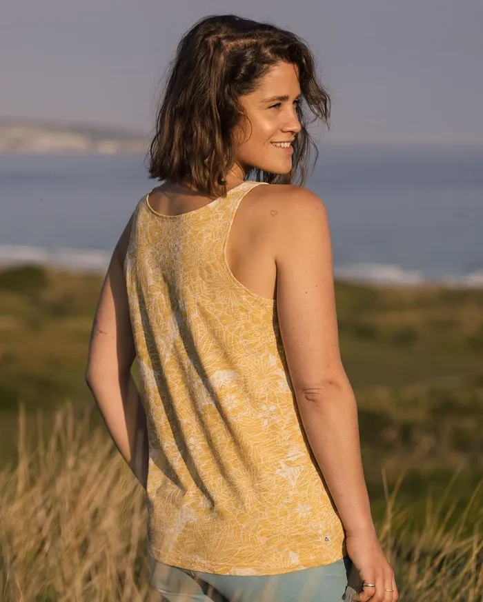 Passenger Clothing Dawny Recycled Cotton Vest Honey Floral Women Tops and TShirts