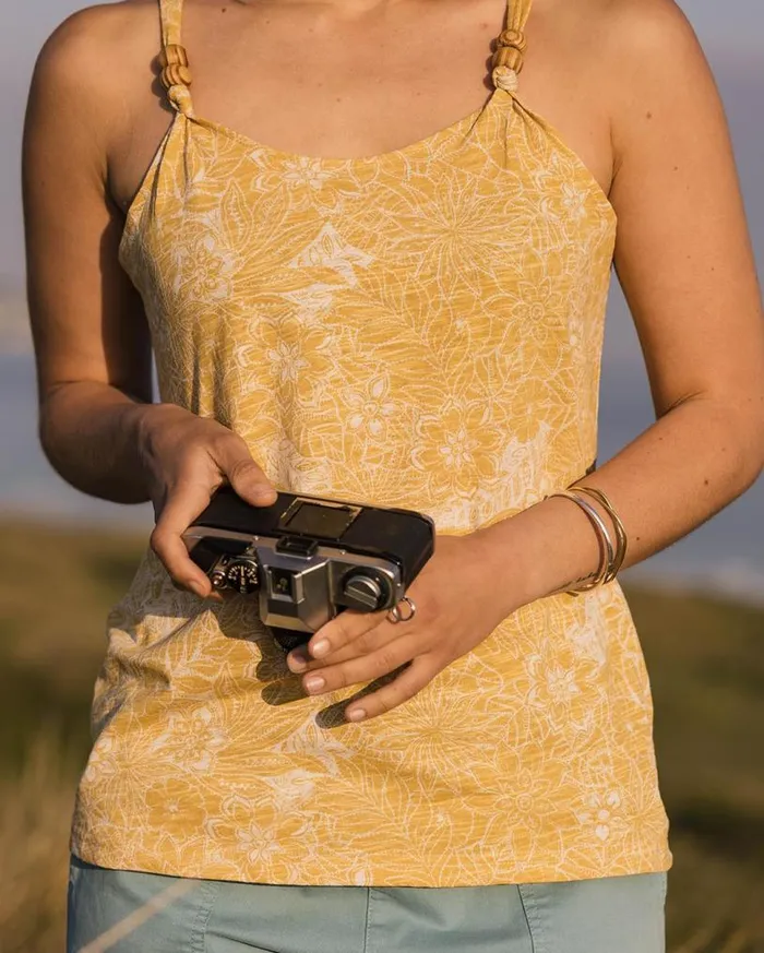 Passenger Clothing Dawny Recycled Cotton Vest Honey Floral Women Tops and TShirts