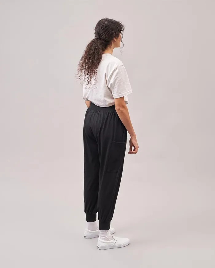 Passenger Clothing Day Dream Recycled Cotton Trouser Black Women Dungarees and Trousers