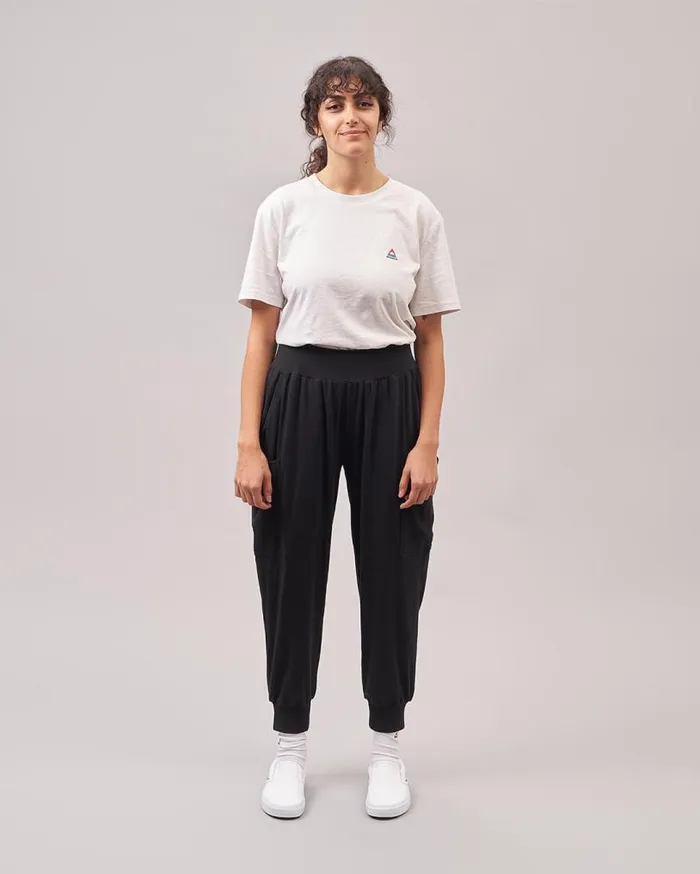 Passenger Clothing Day Dream Recycled Cotton Trouser Black Women Dungarees and Trousers
