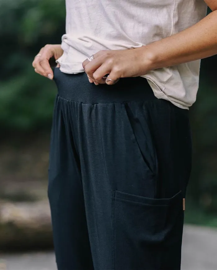 Passenger Clothing Day Dream Recycled Cotton Trouser Black Women Dungarees and Trousers