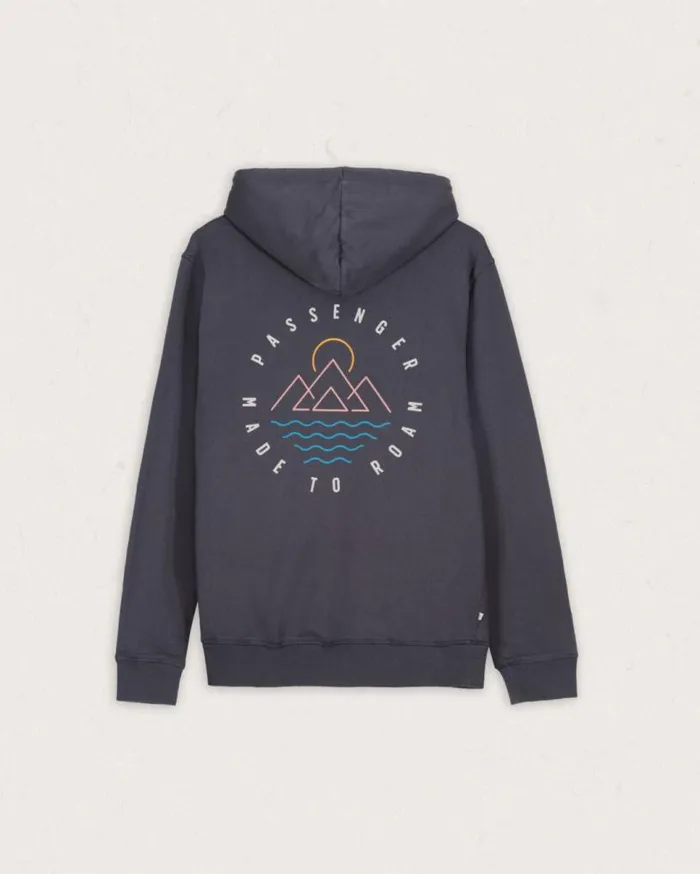 Passenger Clothing Escapism Recycled Cotton Hoodie Faded Black Men Hoodies and Sweatshirts