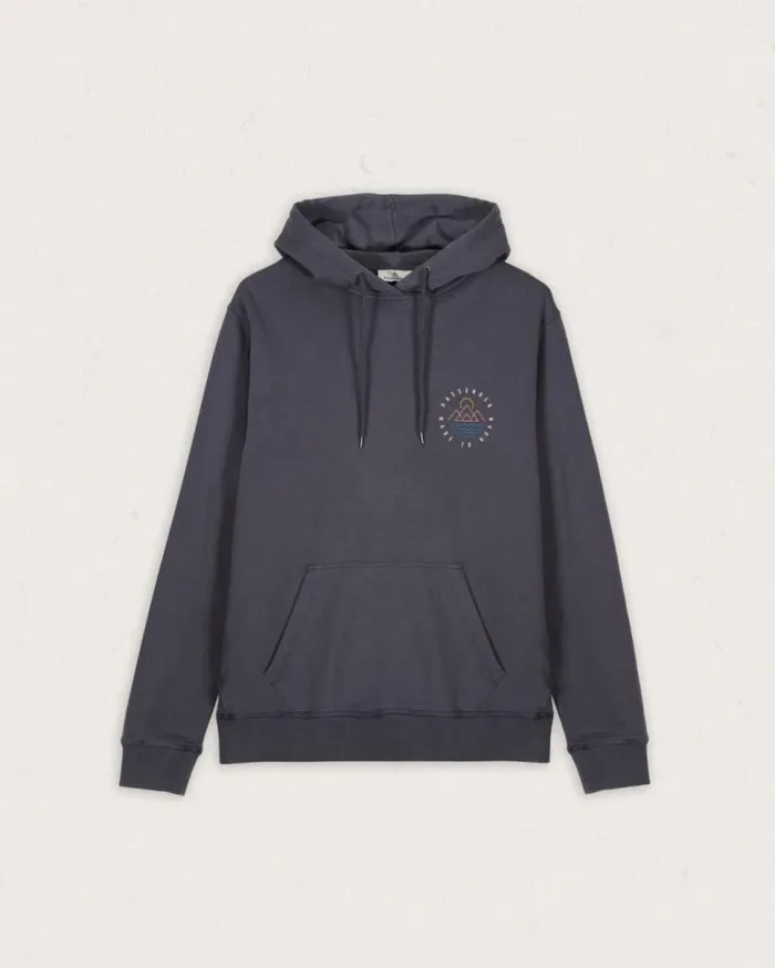 Passenger Clothing Escapism Recycled Cotton Hoodie Faded Black Men Hoodies and Sweatshirts