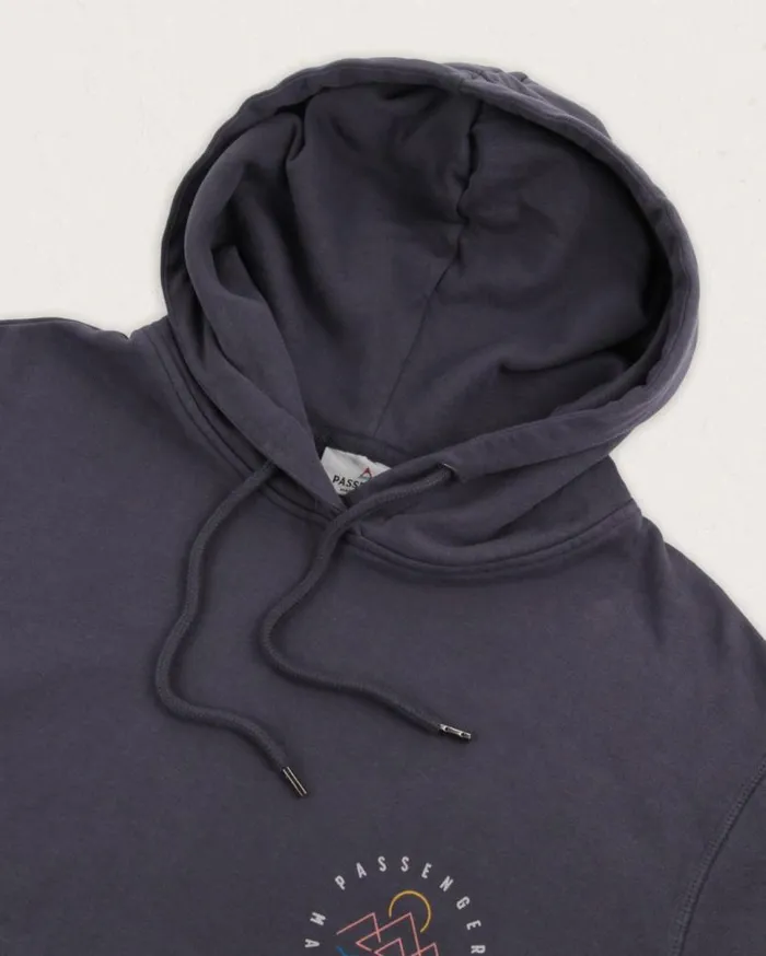 Passenger Clothing Escapism Recycled Cotton Hoodie Faded Black Men Hoodies and Sweatshirts