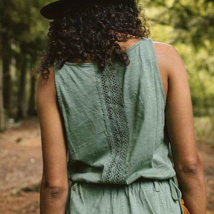 Passenger Clothing Eva Recycled Cotton Jumpsuit Dark Ivy Women Dungarees and Trousers