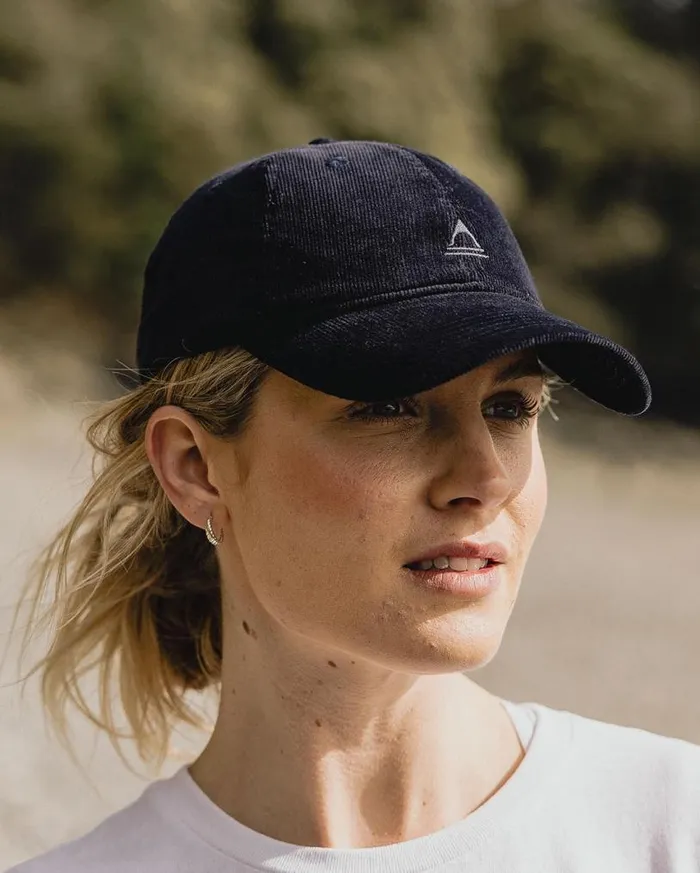 Passenger Clothing Fade Recycled Cord 6 Panel Cap Deep Navy WomenMen Caps and Hats