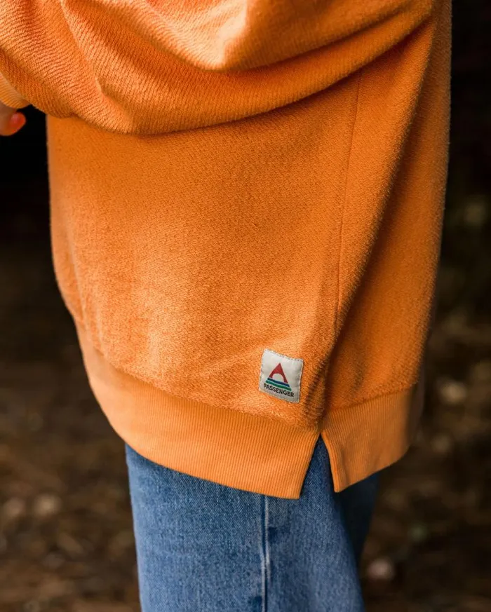 Passenger Clothing Fauna Organic Cotton Textured Sweatshirt Apricot Women Hoodies and Sweatshirts