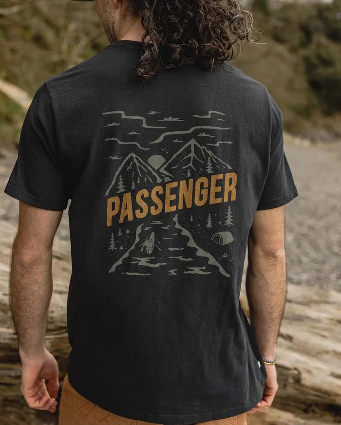 Passenger Clothing Fjord Recycled Cotton TShirt Black Men TShirts and Vests