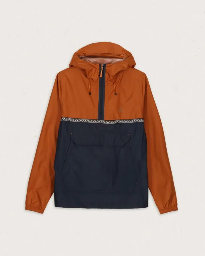 Passenger Clothing Flow 12 Zip Recycled Water Resistant Jacket Glazed Gingerdeep Navy Men Jackets
