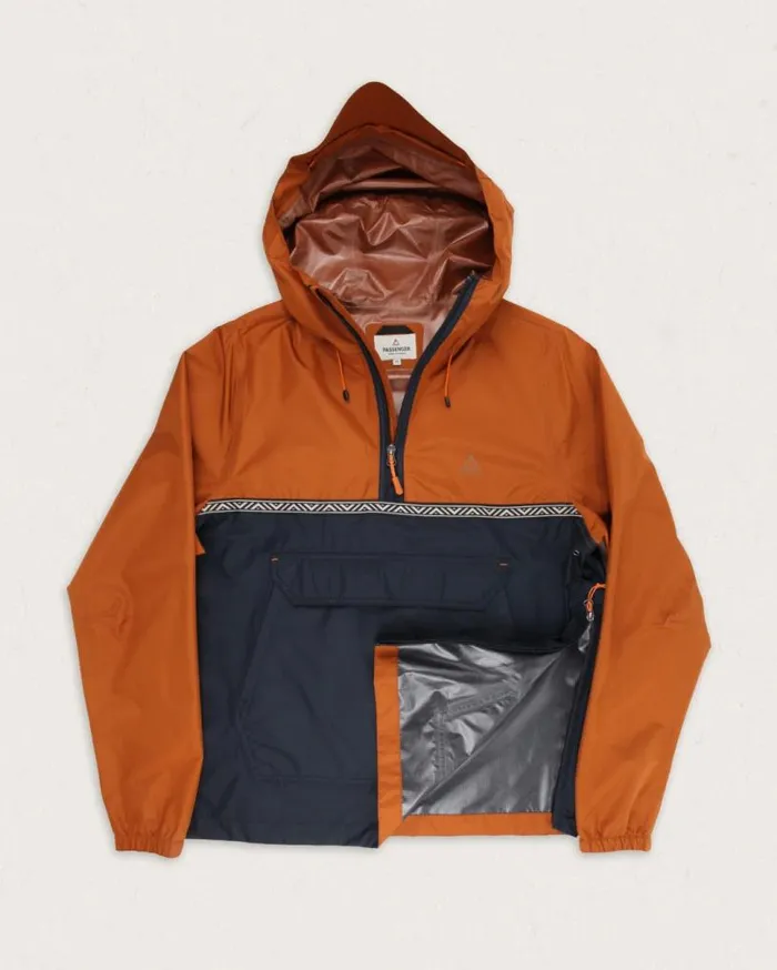 Passenger Clothing Flow 12 Zip Recycled Water Resistant Jacket Glazed Gingerdeep Navy Men Jackets