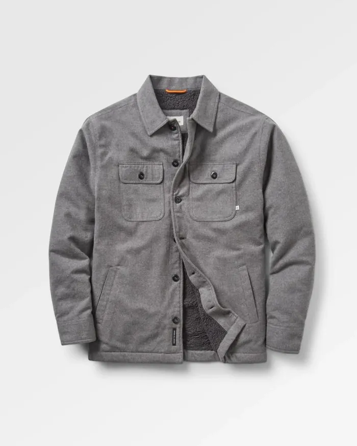 Passenger Clothing Freestyle SherpaLined Overshirt Grey Marl Men Shirts