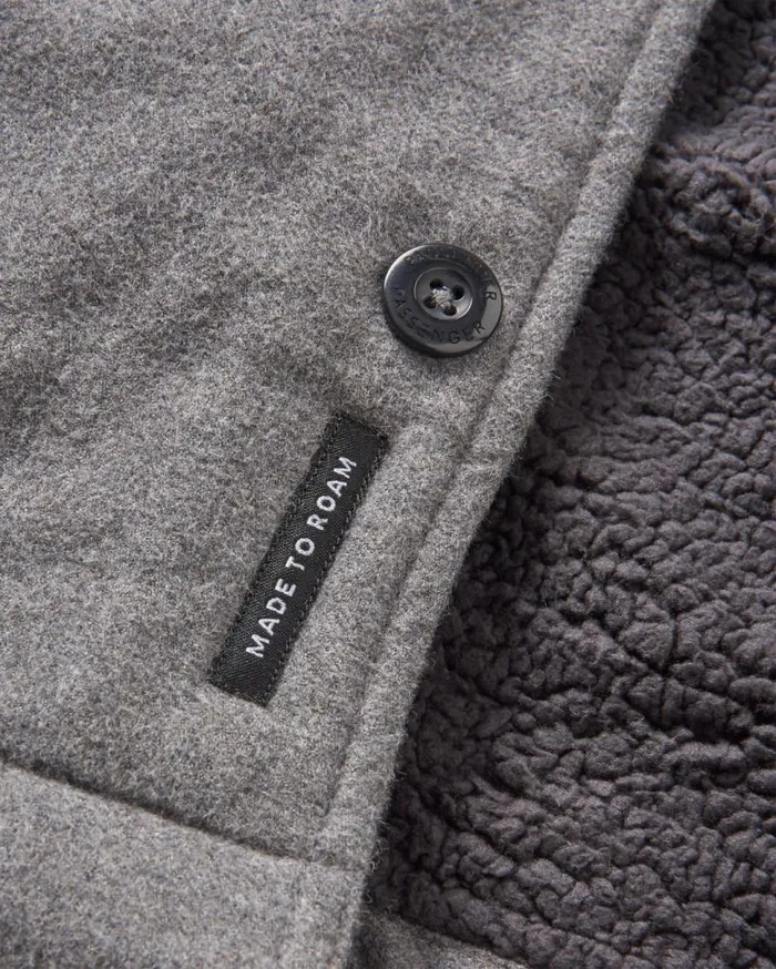 Passenger Clothing Freestyle SherpaLined Overshirt Grey Marl Men Shirts
