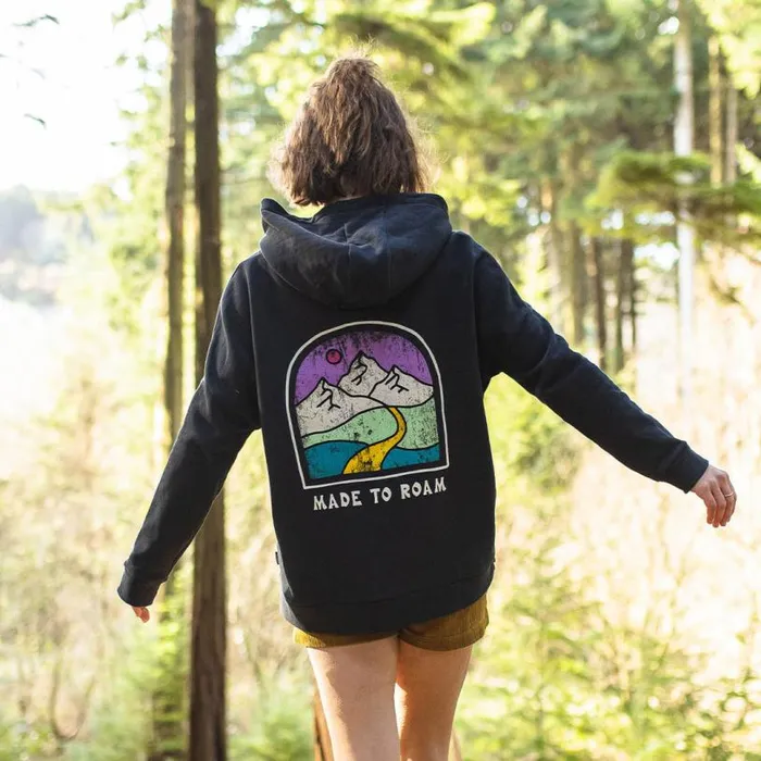 Passenger Clothing Friday Collective Recycled Cotton Hoodie Black Women Hoodies and Sweatshirts
