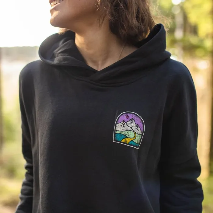 Passenger Clothing Friday Collective Recycled Cotton Hoodie Black Women Hoodies and Sweatshirts