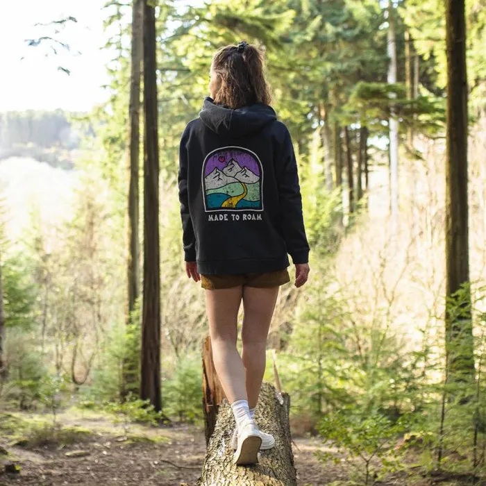 Passenger Clothing Friday Collective Recycled Cotton Hoodie Black Women Hoodies and Sweatshirts