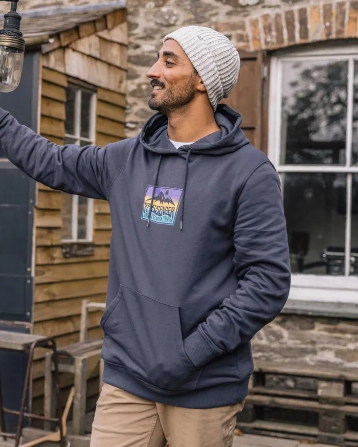 Passenger Clothing Grounded Organic Cotton Hoodie Charcoal Men Hoodies and Sweatshirts