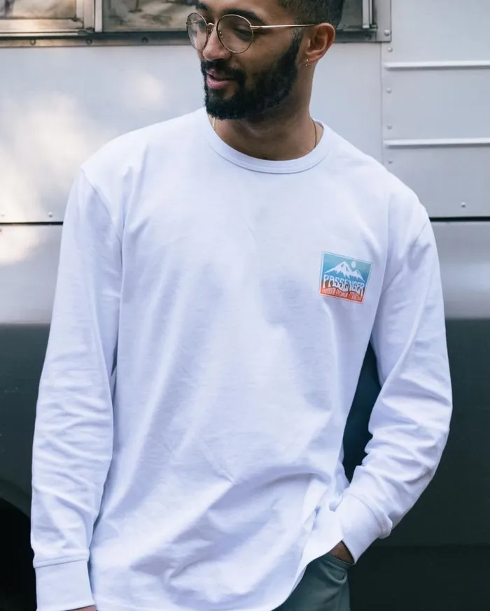 Passenger Clothing Grounded Organic Relaxed Fit LS TShirt White Men TShirts and Vests