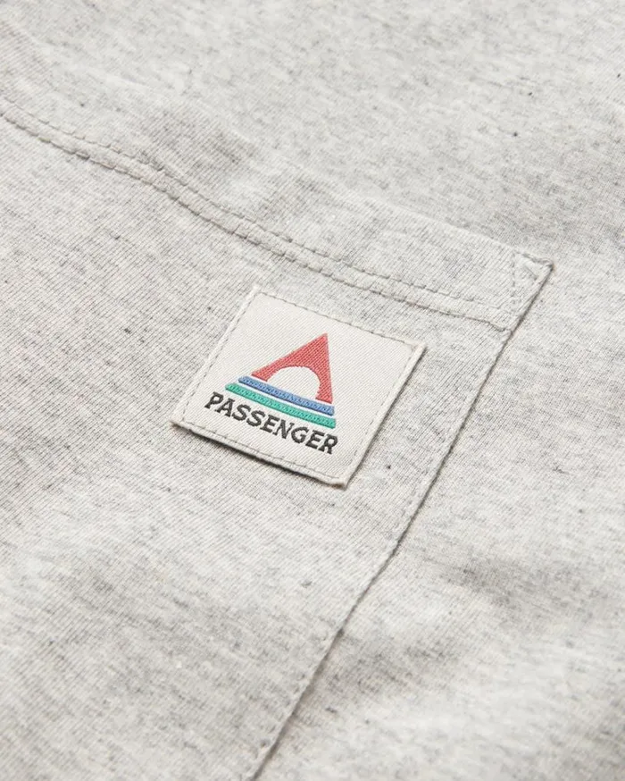 Passenger Clothing Heritage Recycled Relaxed Fit LS TShirt Grey Marl Men TShirts and Vests