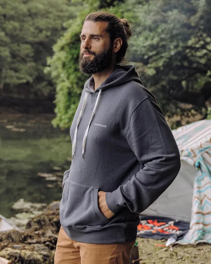 Passenger Clothing Made To Roam Recycled Hoodie Faded Black Men Hoodies and Sweatshirts
