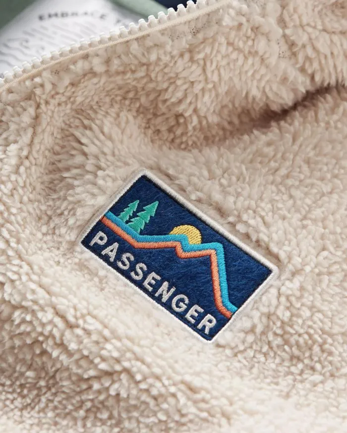 Passenger Clothing Nestling Recycled Sherpa Hooded Fleece Vintage White Women Fleece