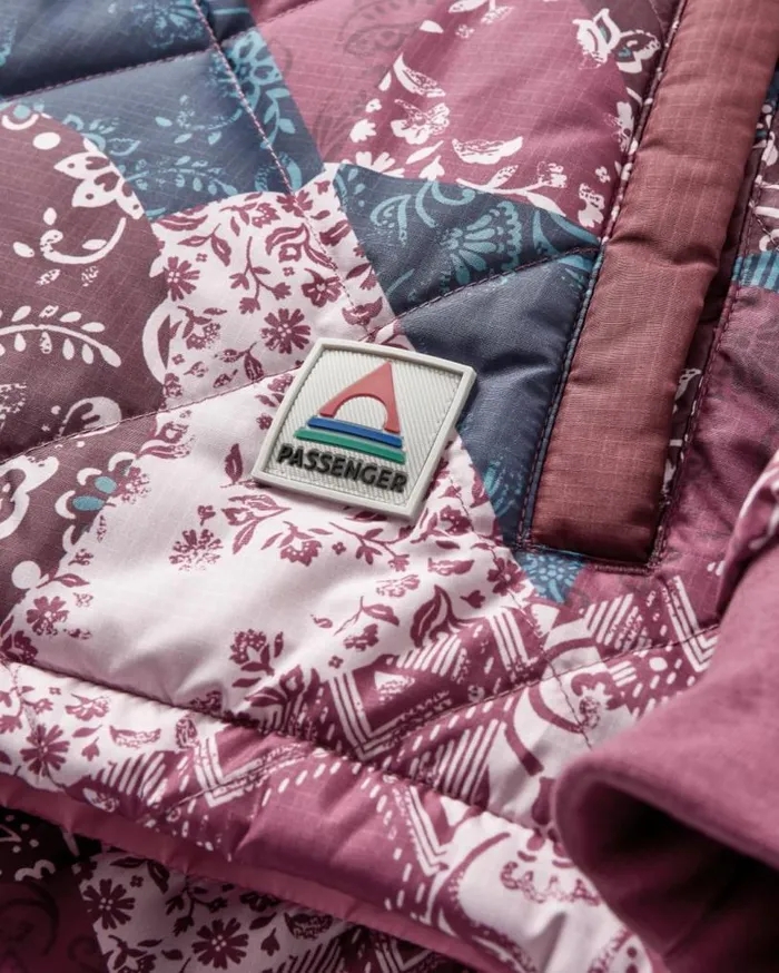 Passenger Clothing Ocean Recycled Insulated 12 Zip Jacket Boho Broken Patchwork Wine Women Jackets