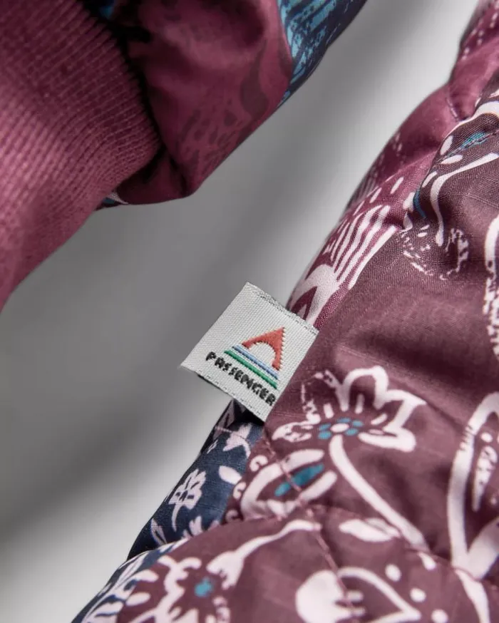 Passenger Clothing Ocean Recycled Insulated 12 Zip Jacket Boho Broken Patchwork Wine Women Jackets