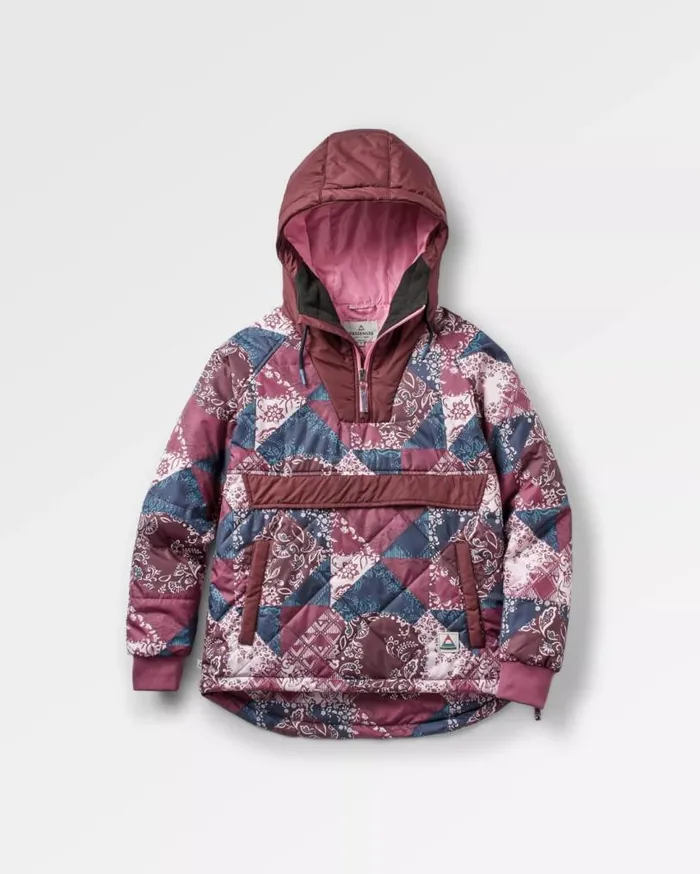 Passenger Clothing Ocean Recycled Insulated 12 Zip Jacket Boho Broken Patchwork Wine Women Jackets
