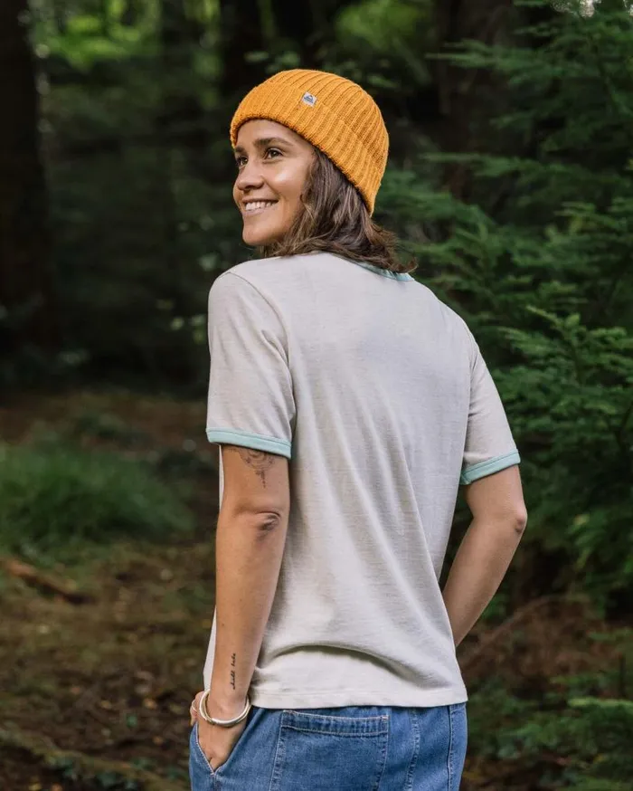 Passenger Clothing Rio Ringer Recycled Cotton TShirt Milky Marl Women Tops and TShirts