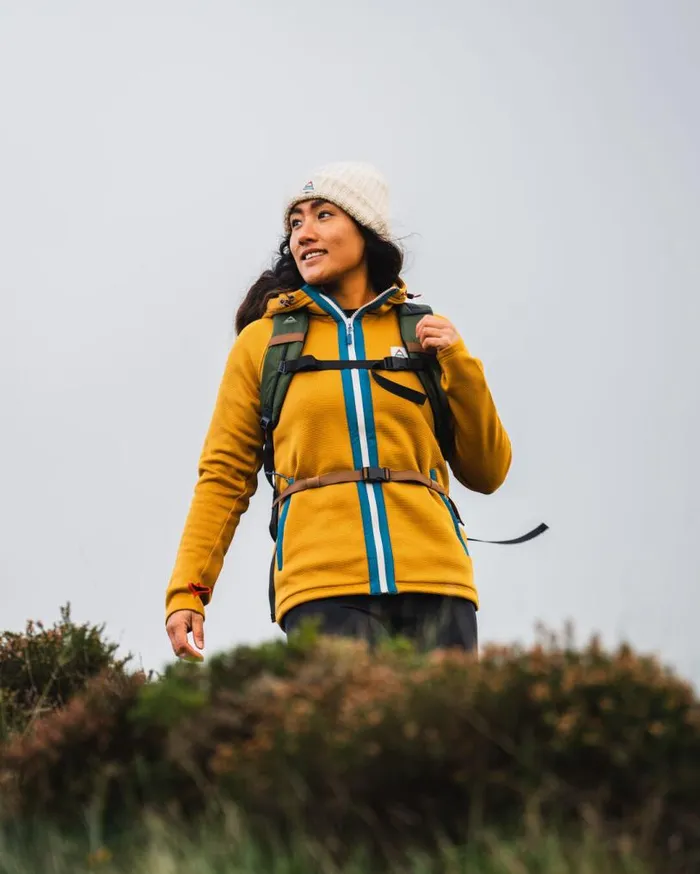Passenger Clothing Slope Hooded Recycled Fleece Dusty Ochre Women Activewear