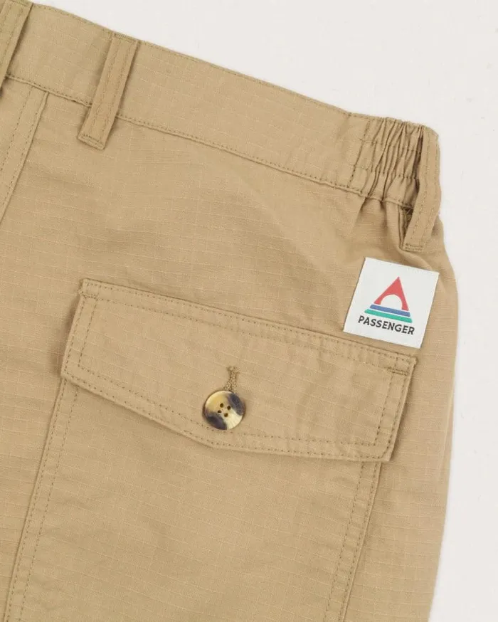 Passenger Clothing Timeless Organic Cotton Crop Trouser Biscuit Men Trousers
