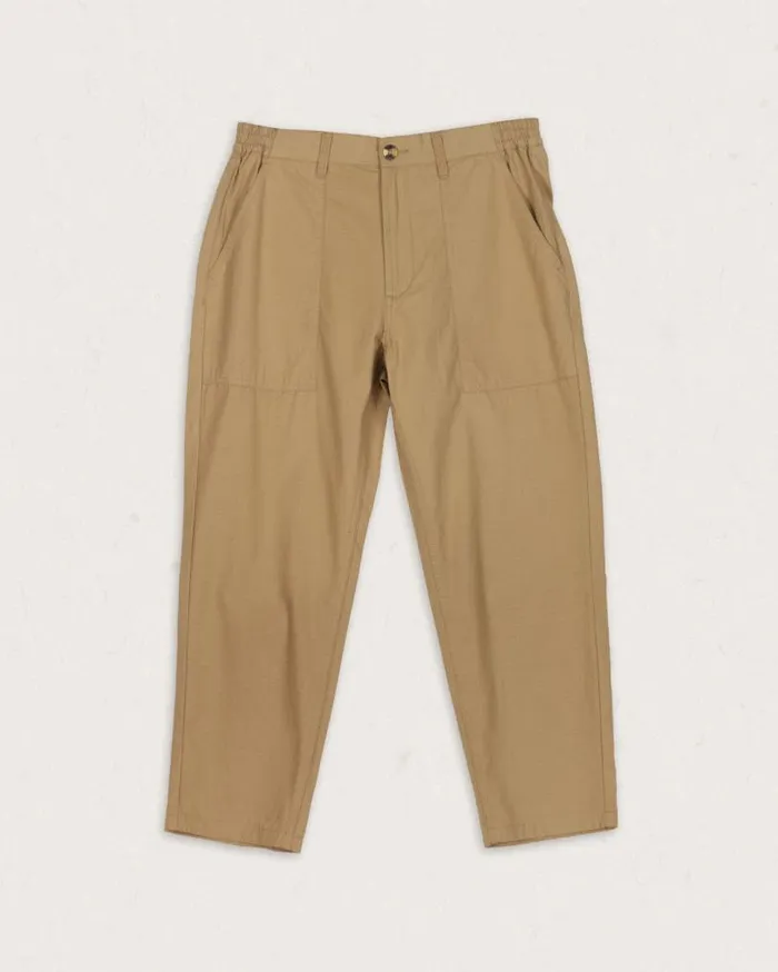 Passenger Clothing Timeless Organic Cotton Crop Trouser Biscuit Men Trousers