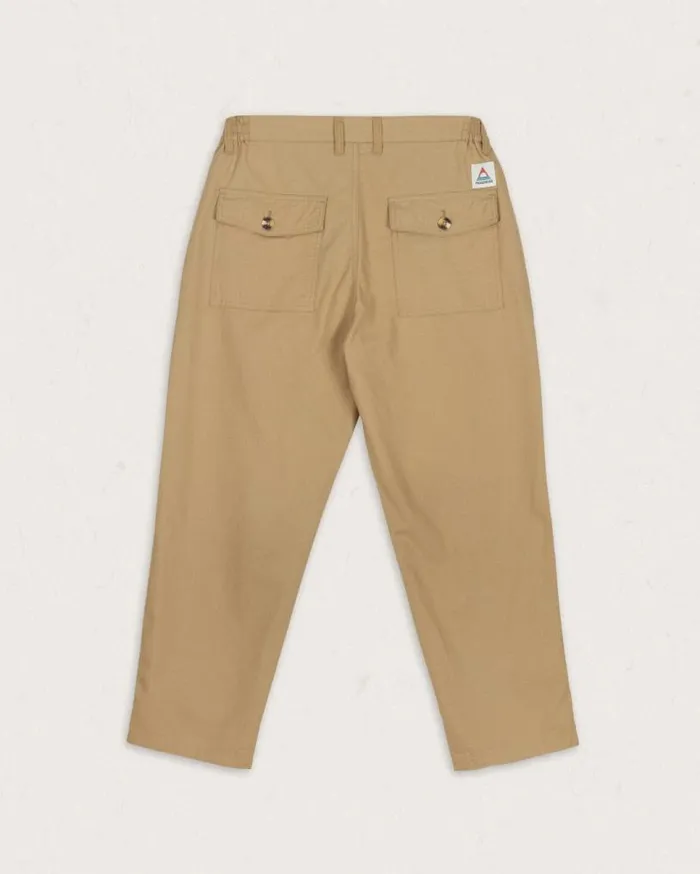 Passenger Clothing Timeless Organic Cotton Crop Trouser Biscuit Men Trousers
